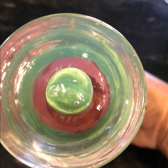 Vintage glass perfume bottle with stopper - Picture 4 of 4